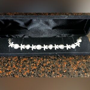 Sterling Bracelet Seashell Solid 925
Silver Link Thailand Signed Starfish